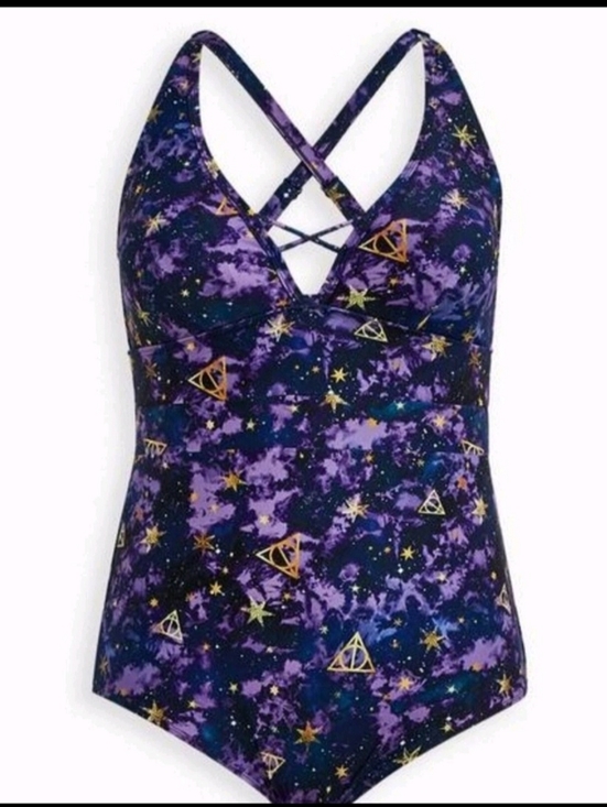 torrid Other - Torrid Harry Potter Deathly Hallows galaxy Purple swimsuit Sz 2x (18-20) Nwt